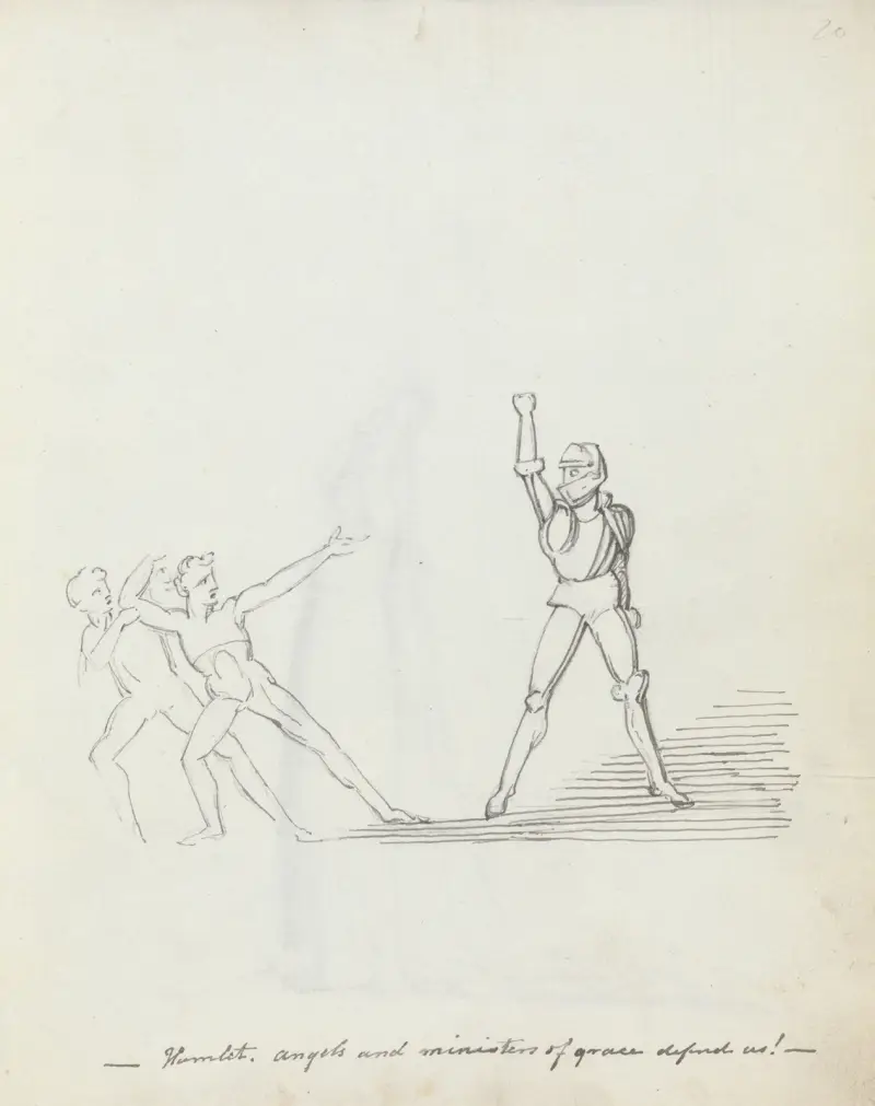 Hamlet. Angels and ministers of grace defend us! av John Flaxman