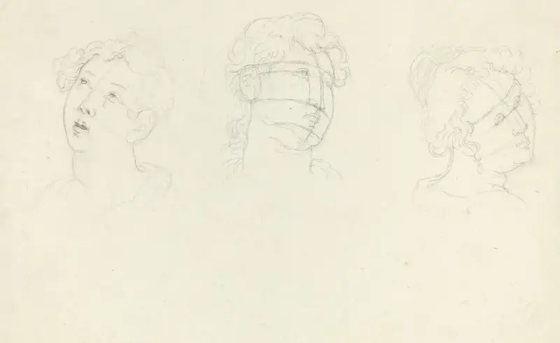 Maria Magdalenas huvud och två helgon av John Flaxman