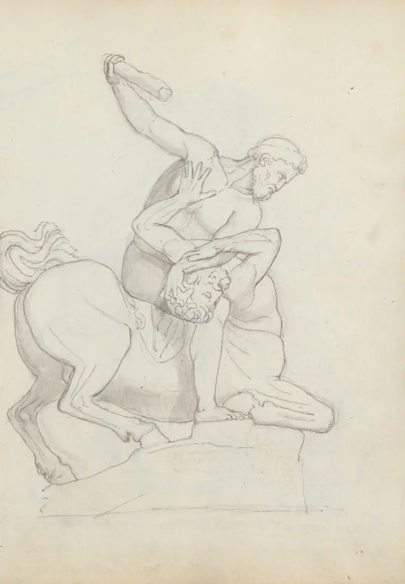 Hercules och kentauren, Via de’ Rondinelli, Florens av John Flaxman