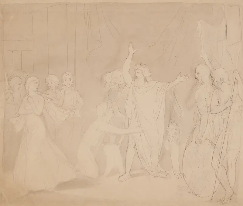 Kung Lear och hans döttrar av John Flaxman