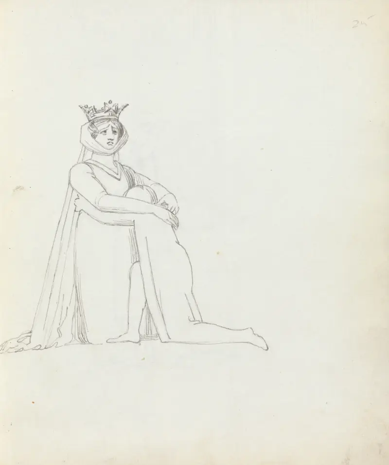 Mrs. Siddons kneeling with child av John Flaxman