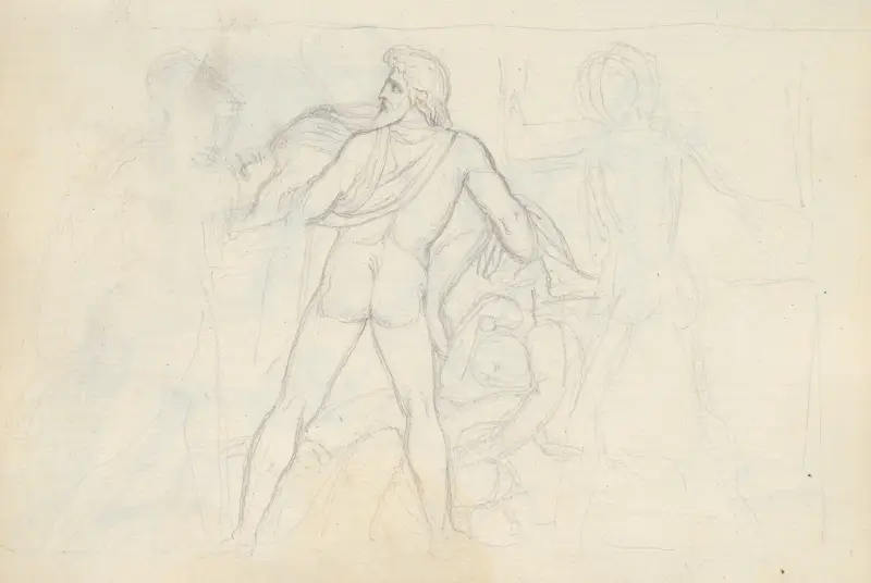 Pluto bär Proserpina, från Rape of Proserpina, Palazzo Mattei Paganica, Rom av John Flaxman