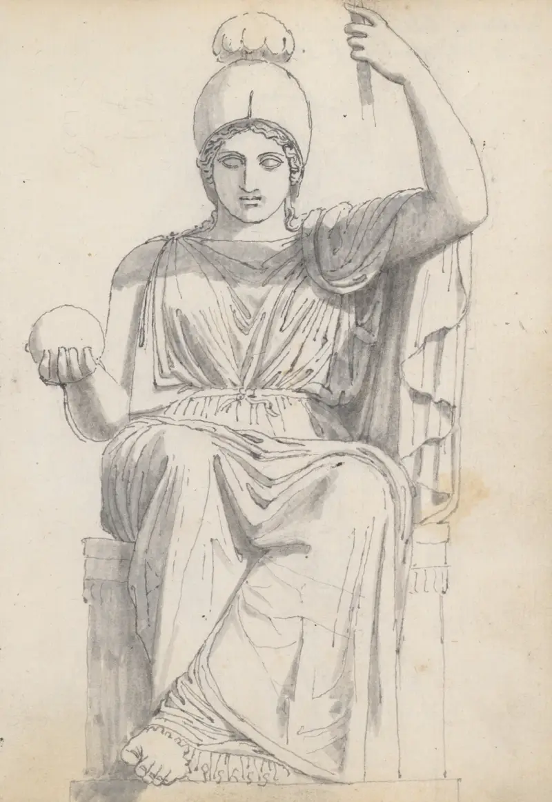Roma, i Villa Medicis trädgårdar, Rom av John Flaxman
