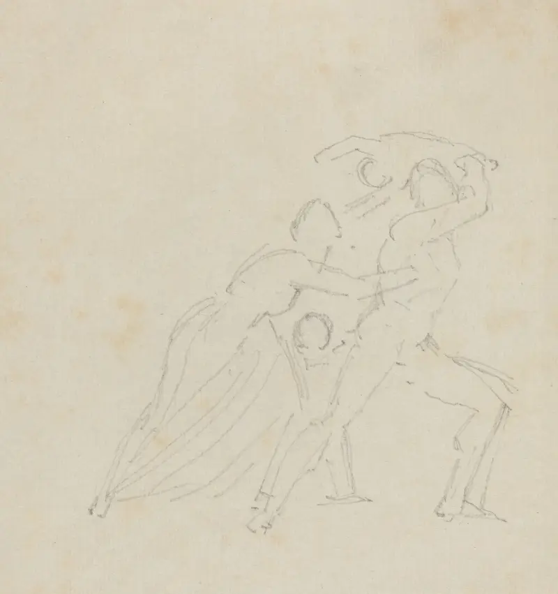 Studie till 'Athamas raseri' (troligen ca 1790–1794) av John Flaxman