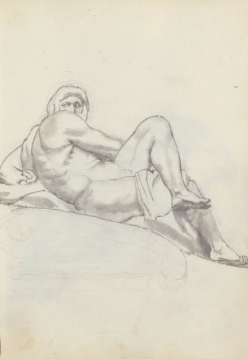 Studie des Tages von Michelangelo, Grabmal von Giuliano de' Medici, Kirche San Lorenzo, Florenz von John Flaxman