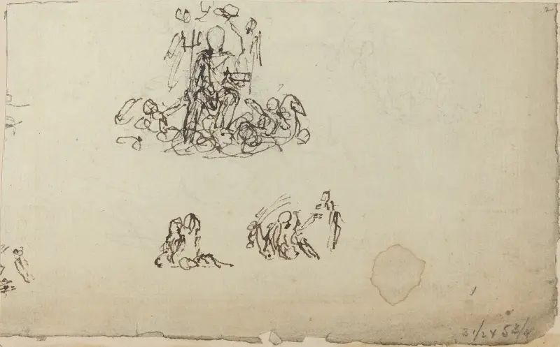 Studie av Neptunus och havsdjur av John Flaxman