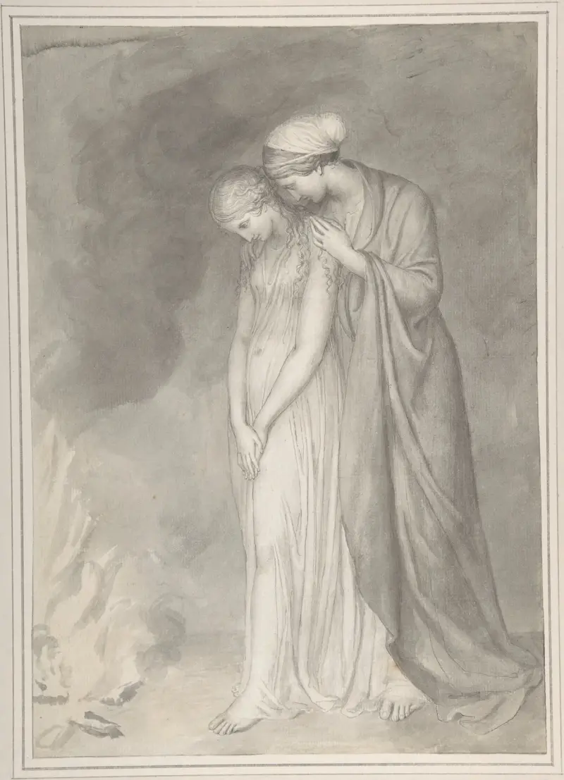 Studie av två sörjande kvinnor av John Flaxman