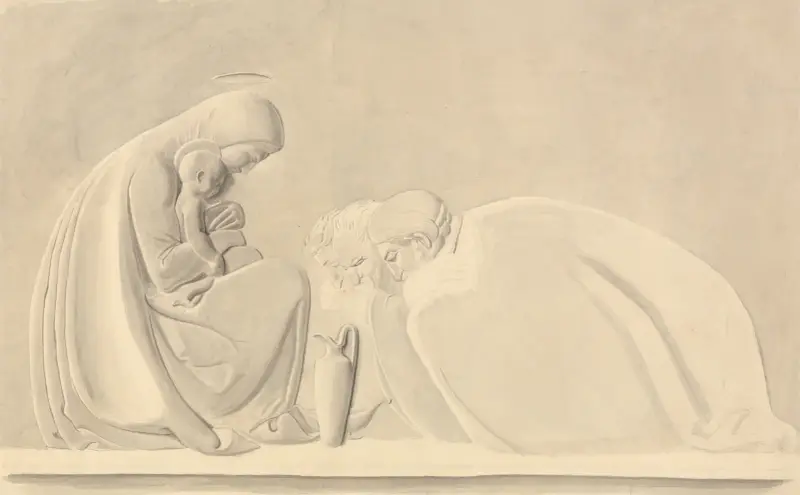The Adoration of the Magi, a Design for Bas Relief von John Flaxman