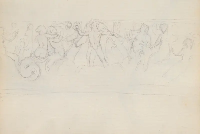 Neptunus och Amfitrites bröllop, Palazzo Lancellotti, Rom av John Flaxman