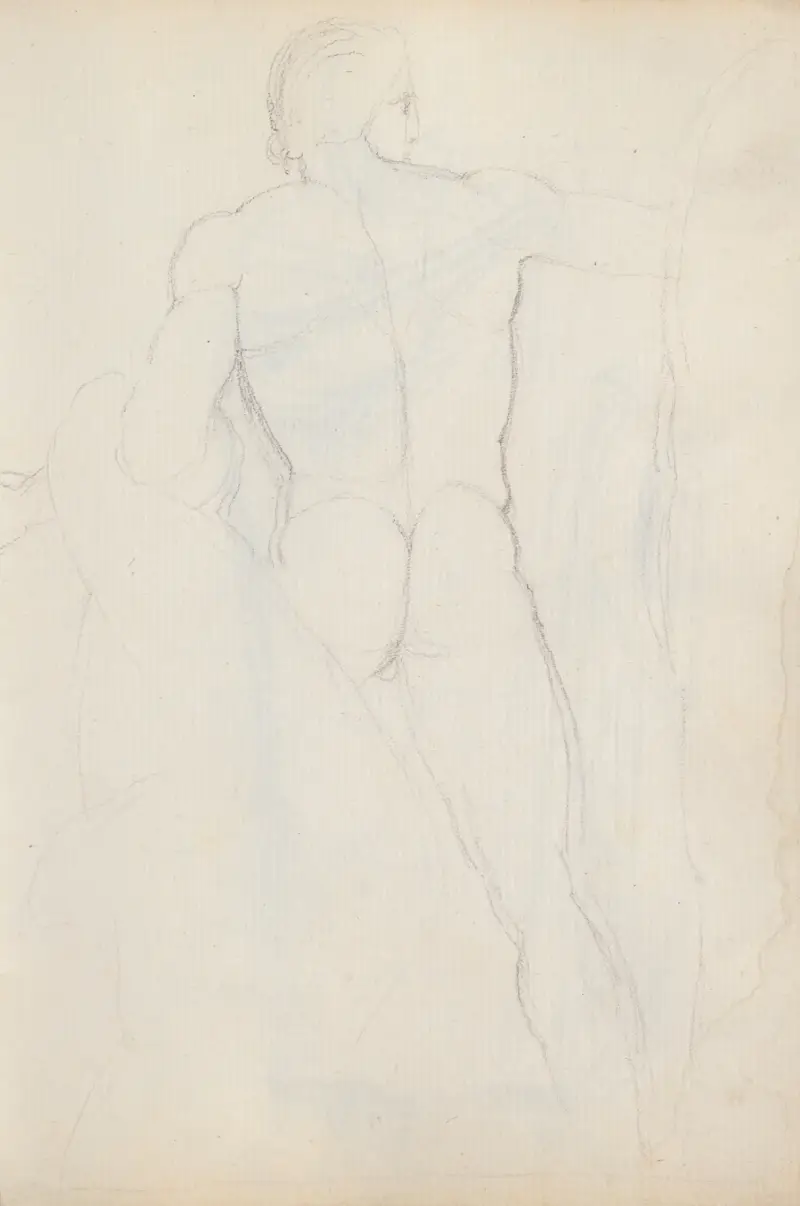 Den högra hästtämjaren, Piazza del Quirinale, Monte Cavallo, Rom av John Flaxman