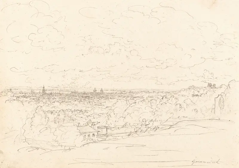 Distant View of Greenwich av John Glover