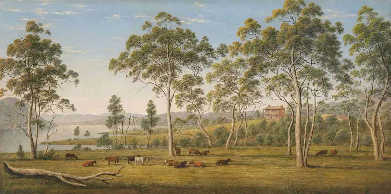 Mr Robinsons Haus am Derwent, Van Diemen's Land von John Glover