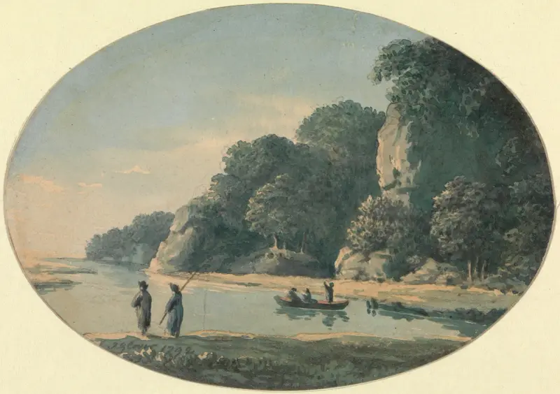 Fluss mit Fischern von John Glover