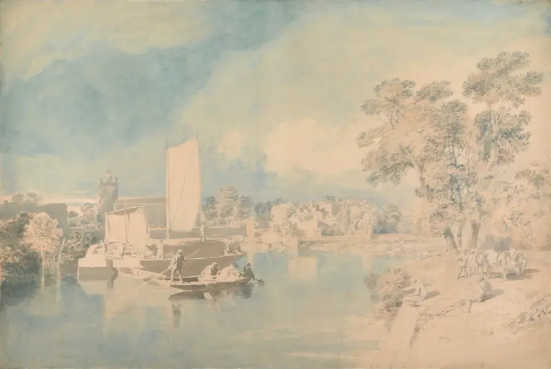 The Thames at Isleworth av John Glover