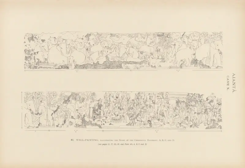 The paintings in the Buddhist cave-temples of Ajantâ, Khandesh, India Pl.040 av John Griffiths