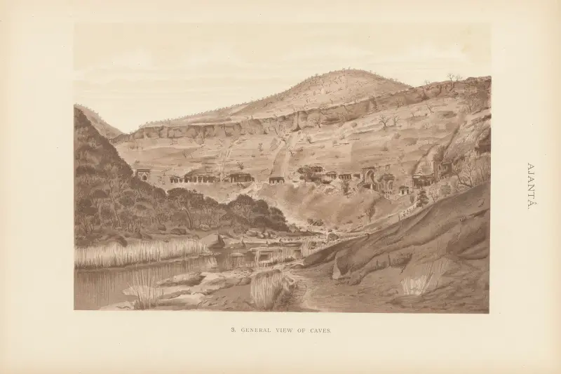Målningarna i de buddhistiska grottemplen i Ajantâ, Khandesh, Indien, pl. 002 av John Griffiths
