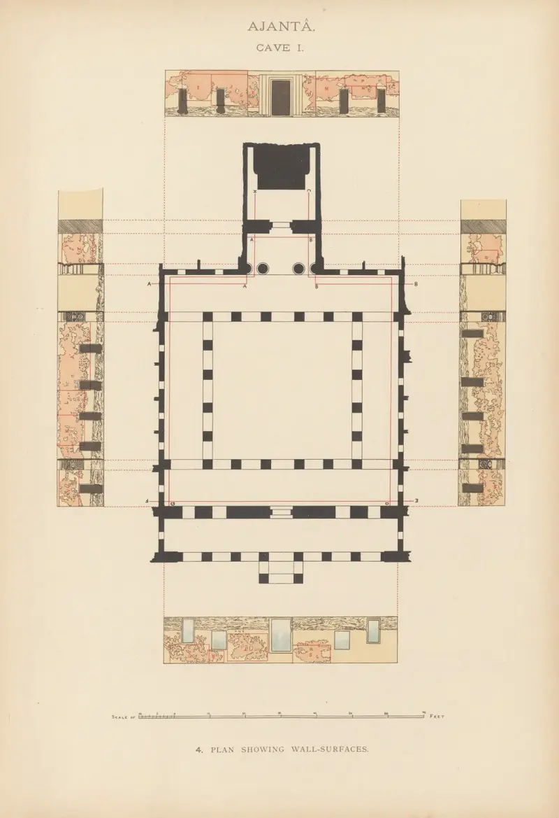 The paintings in the Buddhist cave-temples of Ajantâ, Khandesh, India Pl.003 av John Griffiths