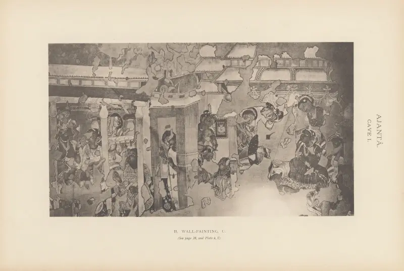Målningarna i de buddhistiska grottemplen i Ajantâ, Khandesh, Indien, pl. 010 av John Griffiths
