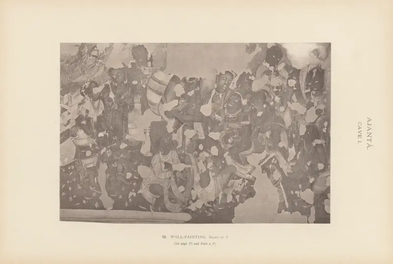 Die Malereien in den buddhistischen Höhlentempeln von Ajantâ, Khandesh, Indien, Taf. 17 von John Griffiths