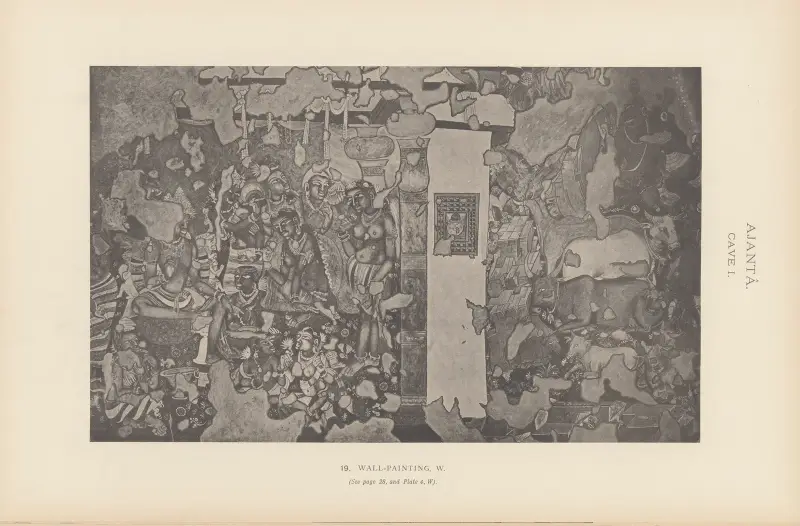 Målningarna i de buddhistiska grottemplen i Ajantâ, Khandesh, Indien, pl. 018 av John Griffiths