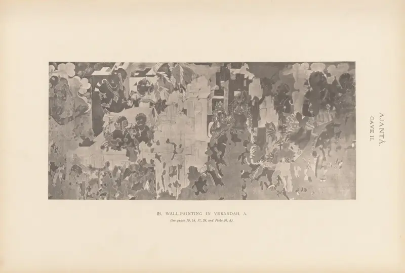 Malowidła w buddyjskich świątyniach jaskiniowych w Adżancie, Khandesh, Indie, pl. 20, John Griffiths