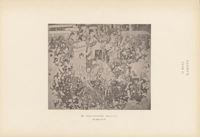 Målningarna i de buddhistiska grottemplen i Ajantâ, Khandesh, Indien, pl. 027 av John Griffiths