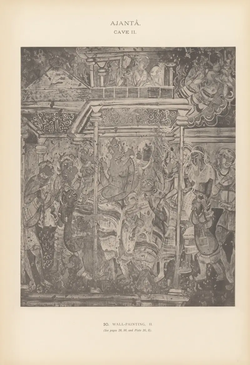 Målningarna i de buddhistiska grottemplen i Ajantâ, Khandesh, Indien, pl. 29 av John Griffiths
