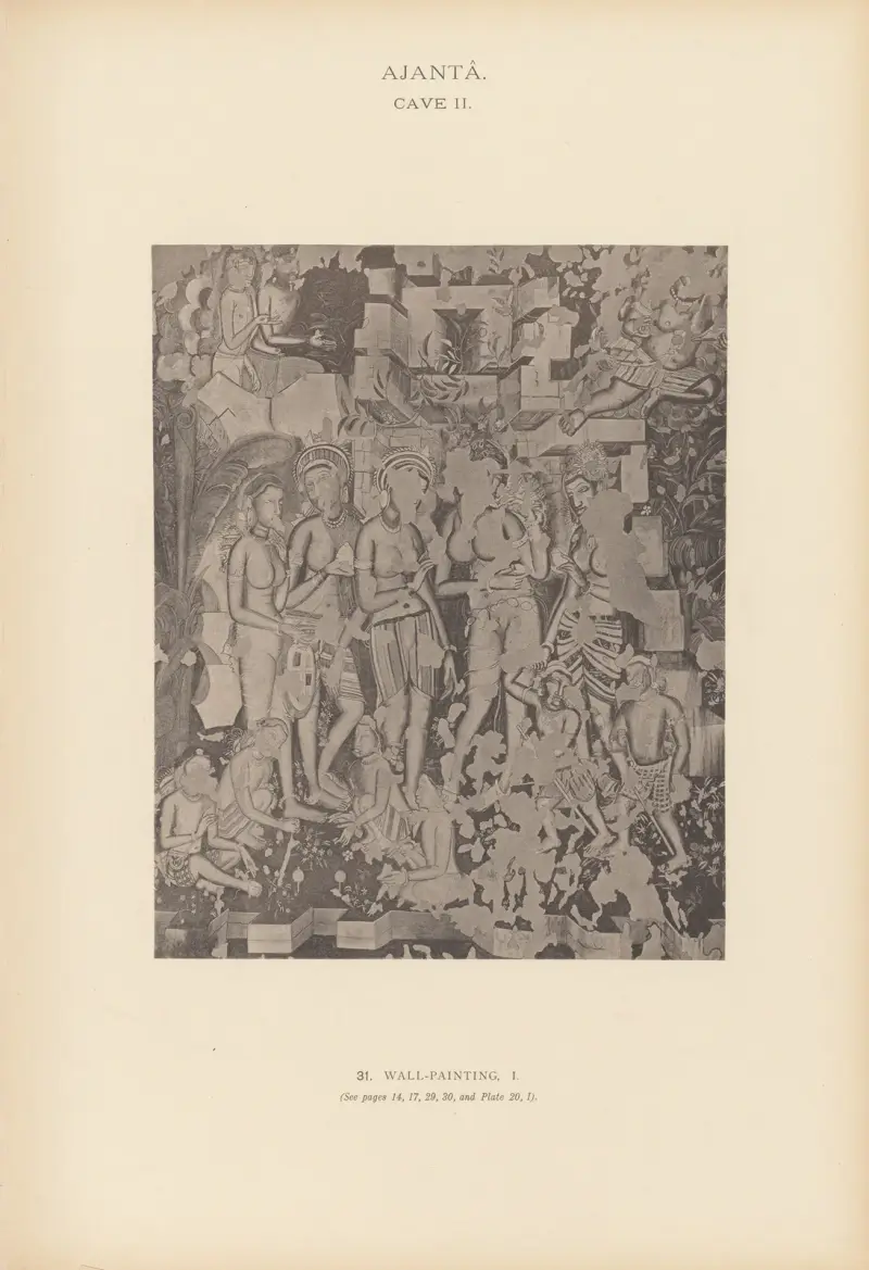 Målningarna i de buddhistiska grottemplen i Ajantâ, Khandesh, Indien, pl. 030 av John Griffiths