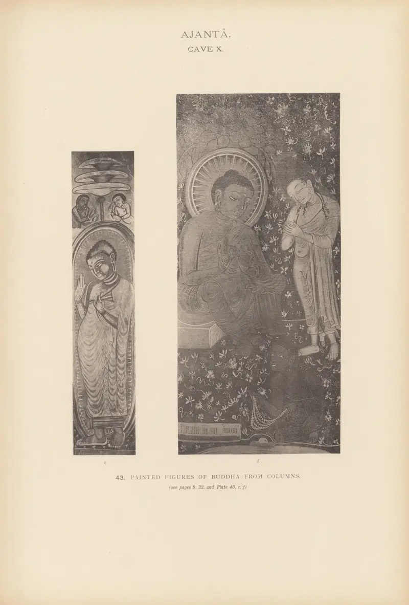 Die Wandmalereien in den buddhistischen Höhlentempeln von Ajantâ, Khandesh, Indien, Taf. 042 von John Griffiths