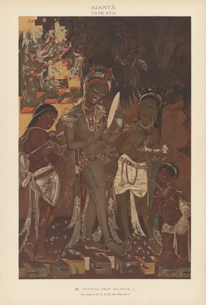 Målningarna i de buddhistiska grottemplen i Ajantâ, Khandesh, Indien Pl.054 av John Griffiths