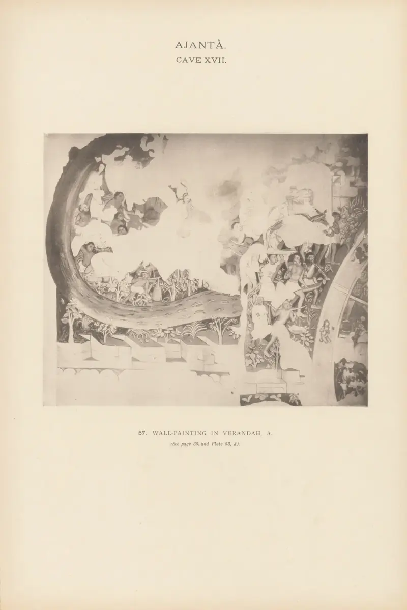 Målningarna i de buddhistiska grottemplen i Ajantâ, Khandesh, Indien, pl. 056 av John Griffiths