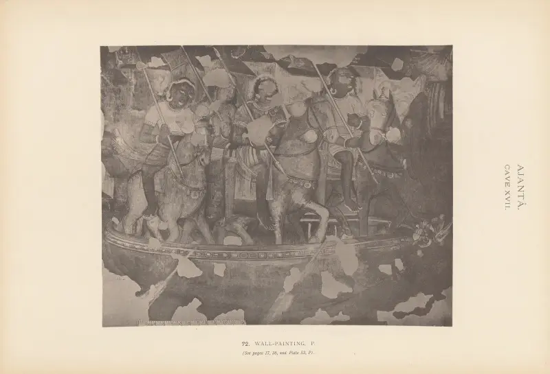 Die Wandmalereien in den buddhistischen Höhlentempeln von Ajantâ, Khandesh, Indien Taf. 071 von John Griffiths