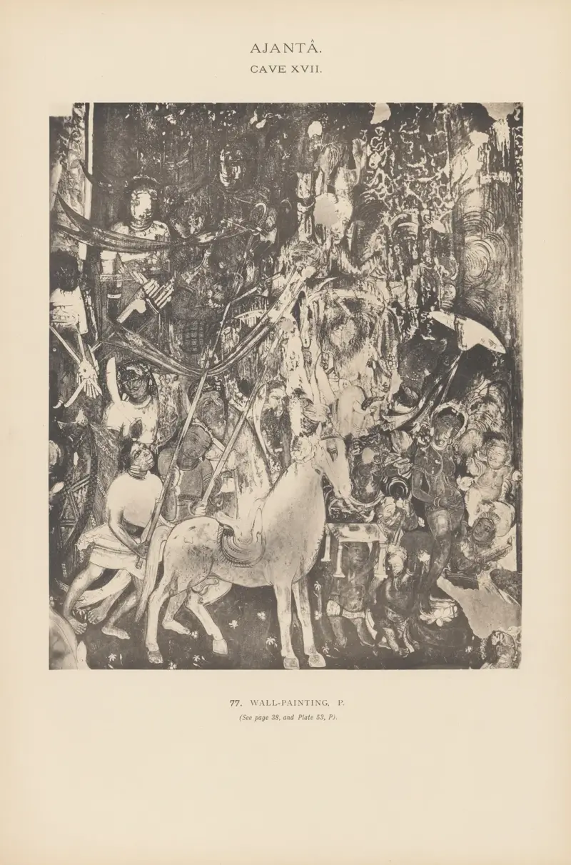 Die Malereien in den buddhistischen Höhlentempeln von Ajantâ, Khandesh, Indien Taf. 076 von John Griffiths