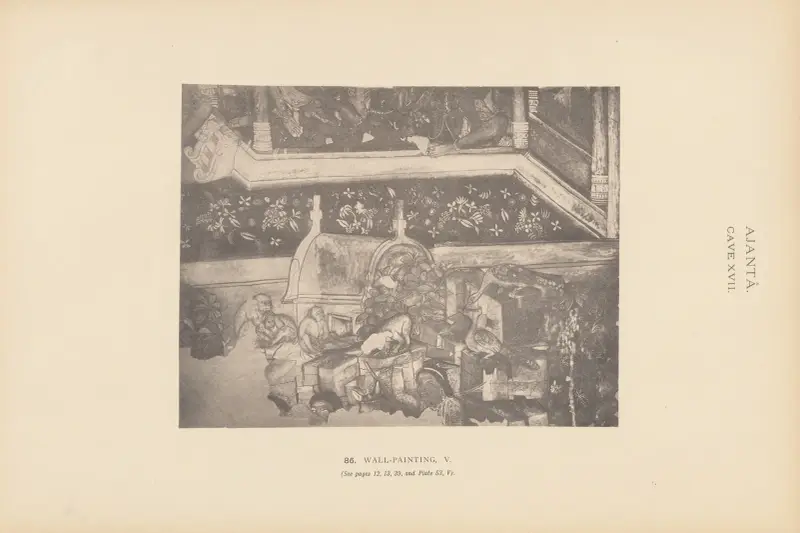 Die Wandmalereien in den buddhistischen Höhlentempeln von Ajantâ, Khandesh, Indien, Tafel 085 von John Griffiths