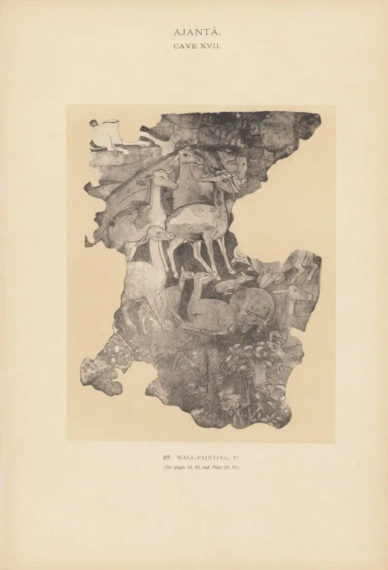 Die Wandmalereien in den buddhistischen Höhlentempeln von Ajantâ, Khandesh, Indien Taf. 086 von John Griffiths