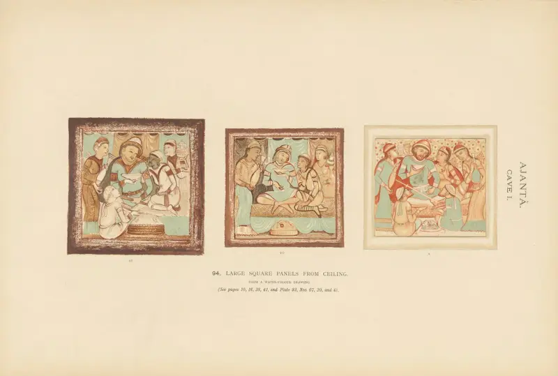 Målningarna i de buddhistiska grottemplen i Ajantâ, Khandesh, Indien, pl. 93 av John Griffiths