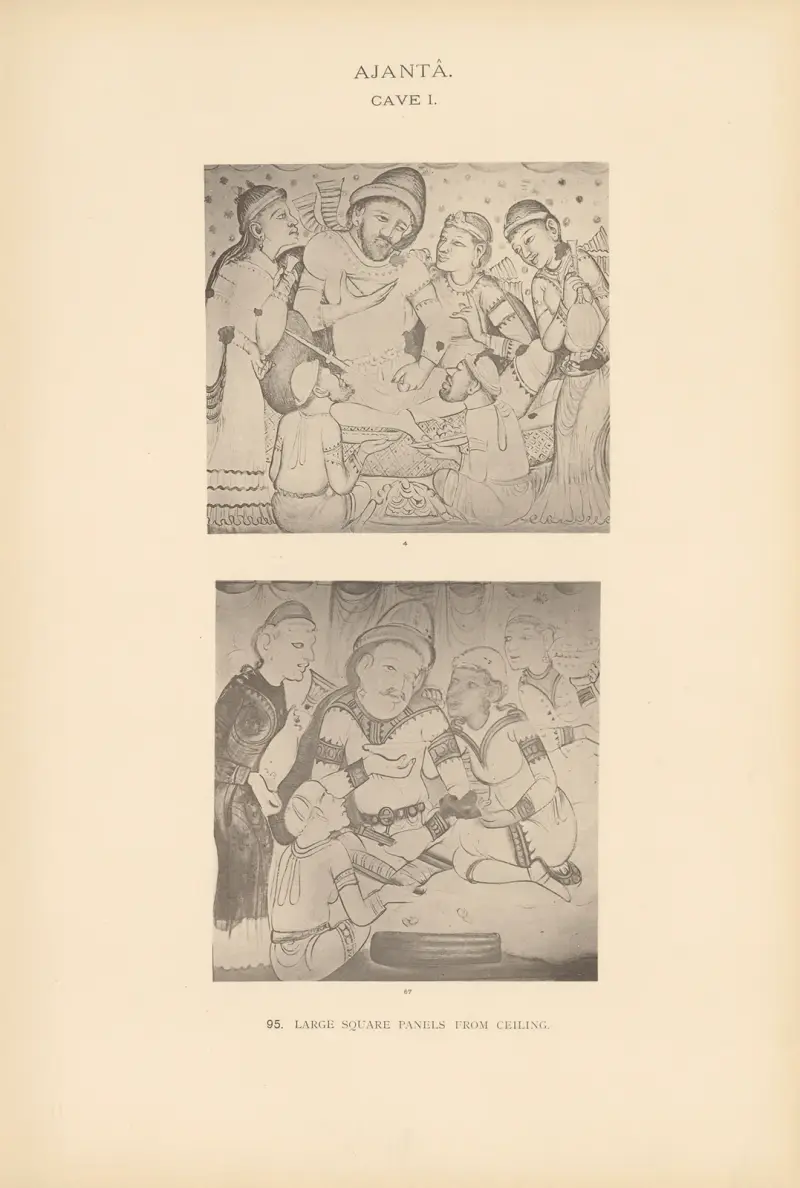 Målningarna i de buddhistiska grottemplen i Ajantâ, Khandesh, Indien, pl. 094 av John Griffiths