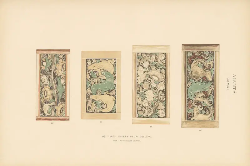 Målningarna i de buddhistiska grottemplen i Ajantâ, Khandesh, Indien, pl. 098 av John Griffiths
