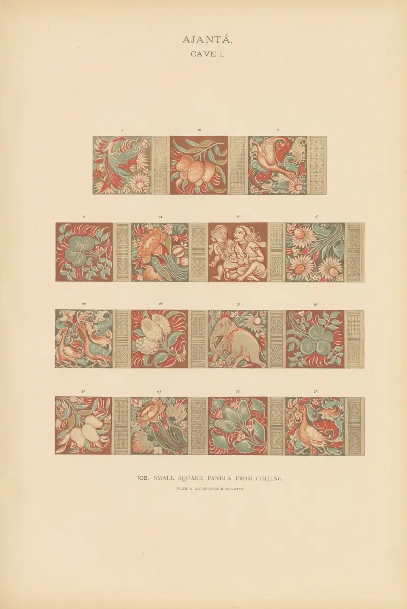 The paintings in the Buddhist cave-temples of Ajantâ, Khandesh, India Pl.101 av John Griffiths