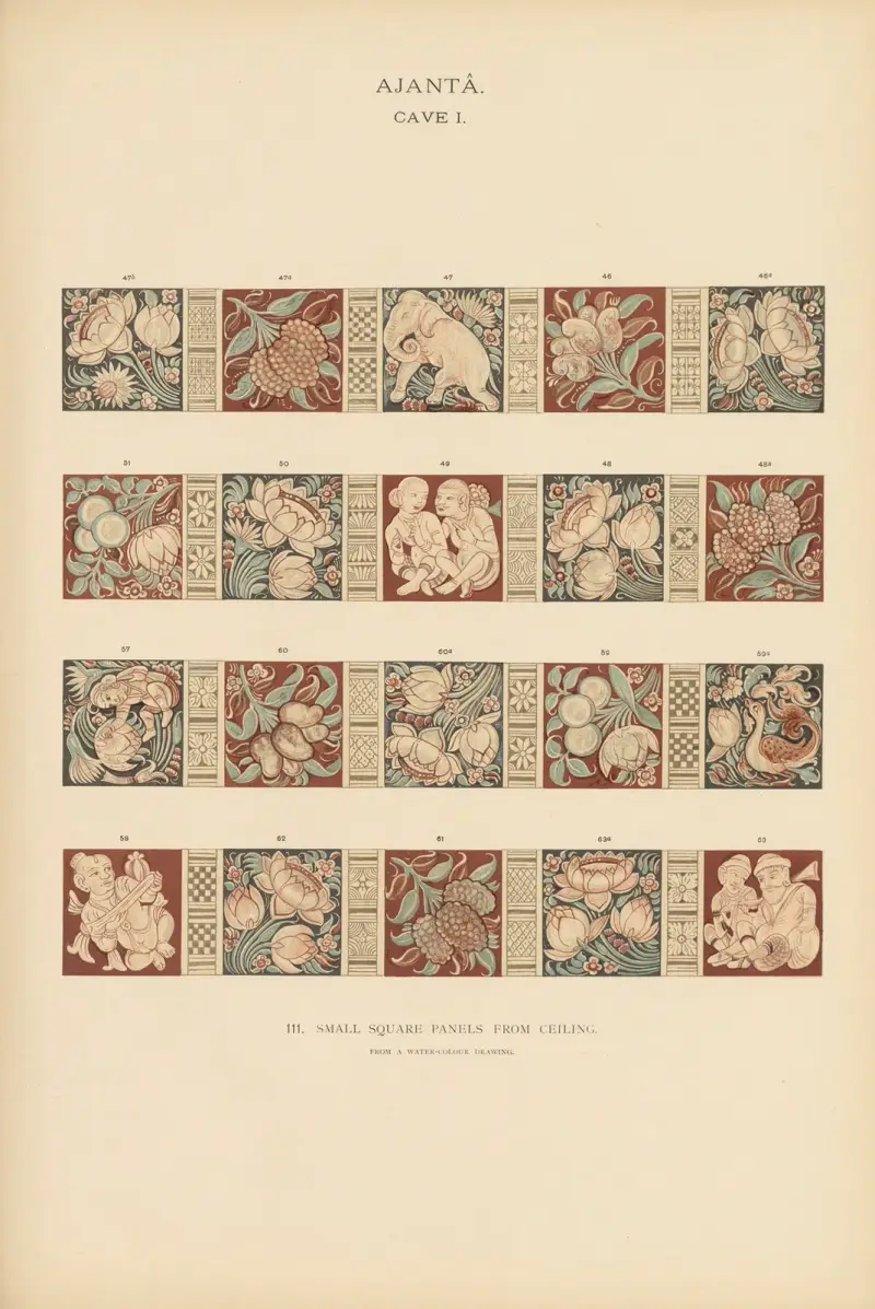 The paintings in the Buddhist cave-temples of Ajantâ, Khandesh, India Pl.110 av John Griffiths