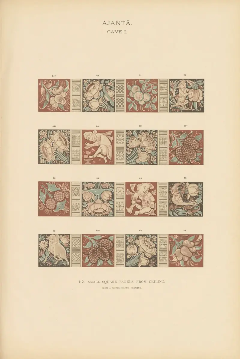 The paintings in the Buddhist cave-temples of Ajantâ, Khandesh, India Pl.111 av John Griffiths