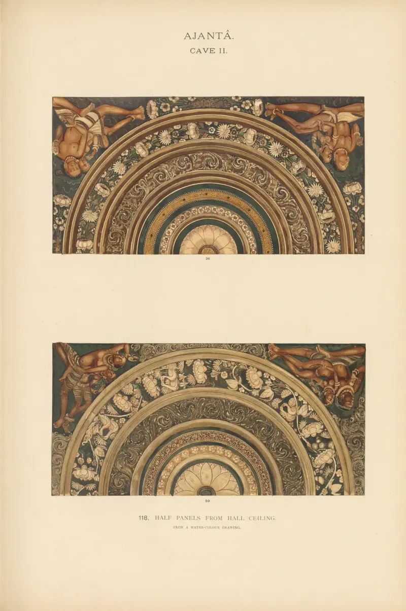 The paintings in the Buddhist cave-temples of Ajantâ, Khandesh, India Pl.117 av John Griffiths