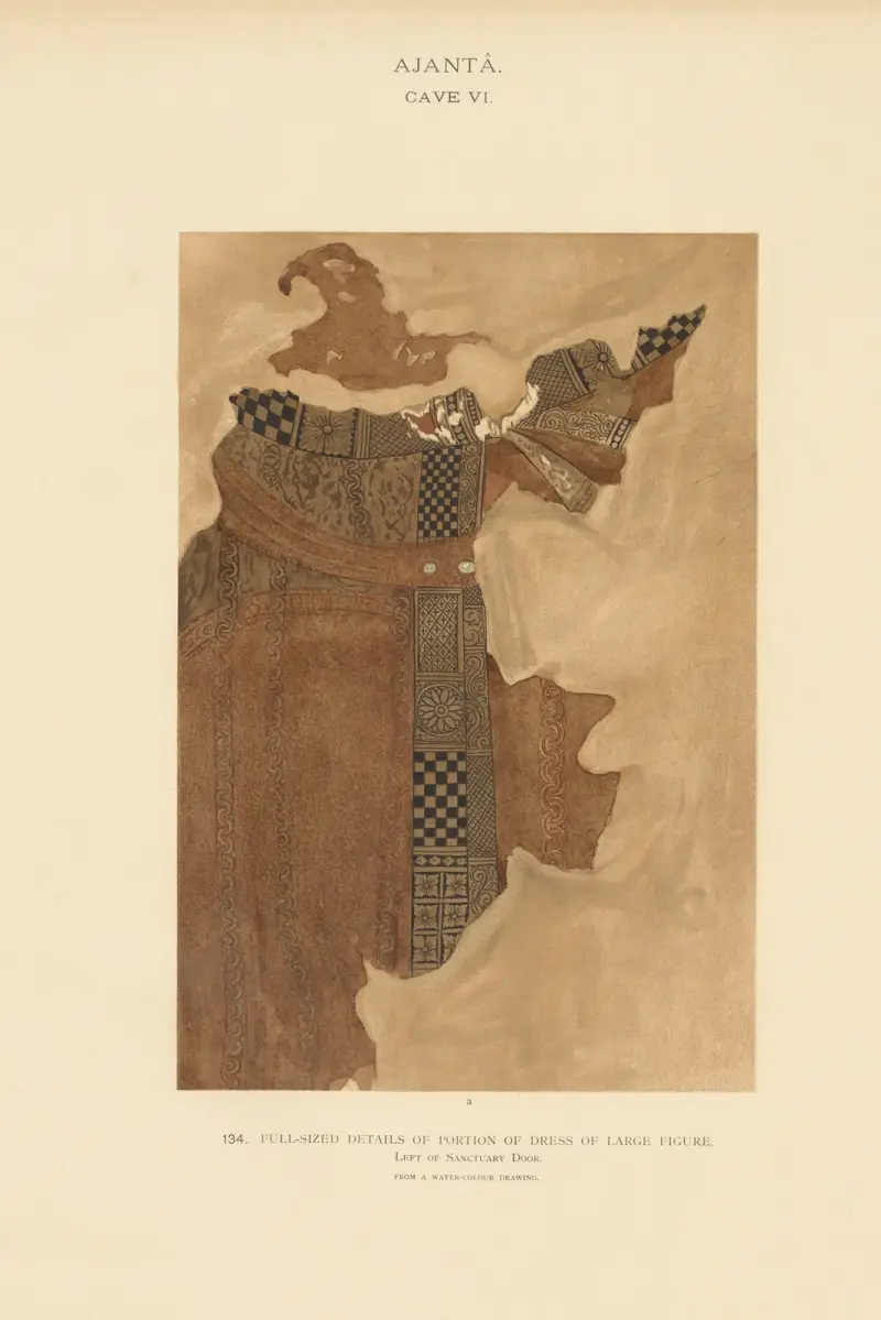 Målningarna i de buddhistiska grottemplen i Ajantâ, Khandesh, Indien, pl. 133 av John Griffiths