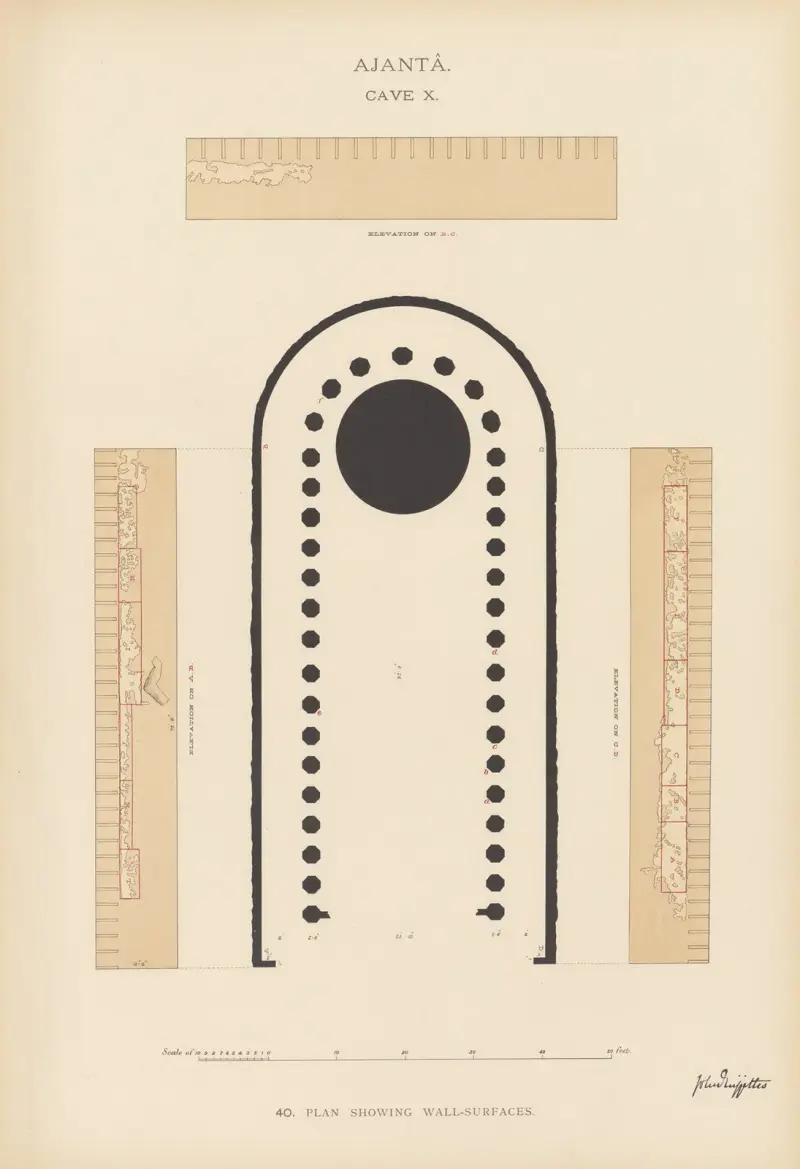 The paintings in the Buddhist cave-temples of Ajantâ, Khandesh, India Pl.039 av John Griffiths
