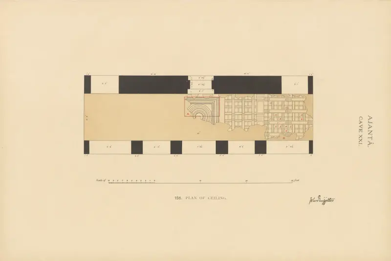 The paintings in the Buddhist cave-temples of Ajantâ, Khandesh, India Pl.155 av John Griffiths