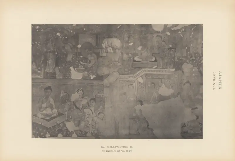 Målningarna i de buddhistiska grottemplen i Ajantâ, Khandesh, Indien, pl. 49 av John Griffiths