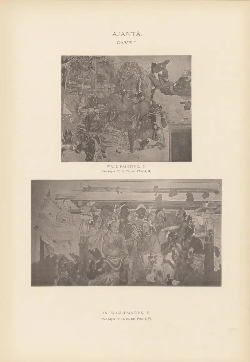 Målningarna i de buddhistiska grottemplen i Ajantâ, Khandesh, Indien, pl. 15 av John Griffiths