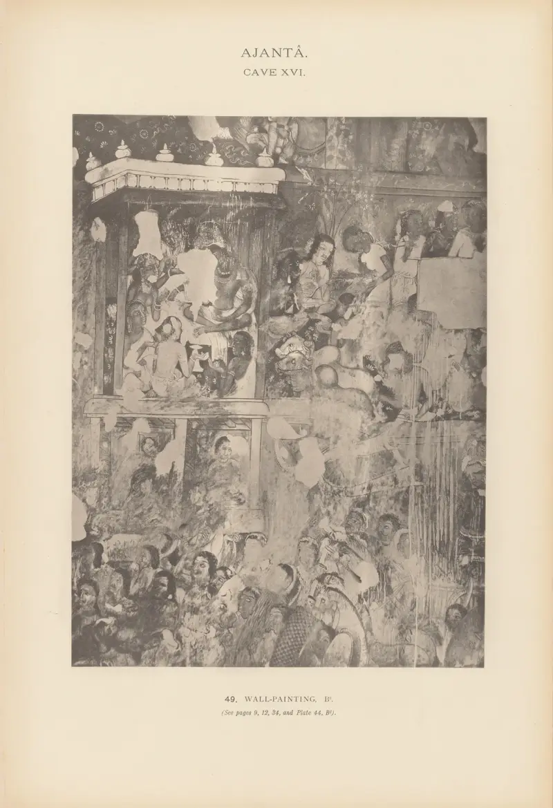 Målningarna i de buddhistiska grottemplen i Ajantâ, Khandesh, Indien, pl. 48 av John Griffiths
