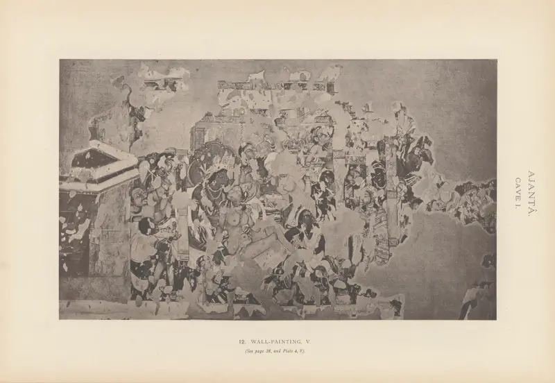 Målningarna i de buddhistiska grottemplen i Ajantâ, Khandesh, Indien, pl. 011 av John Griffiths