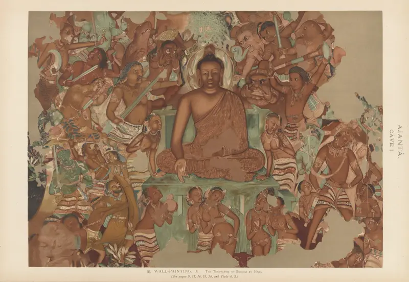 Målningarna i de buddhistiska grottemplen i Ajantâ, Khandesh, Indien, pl. 007 av John Griffiths